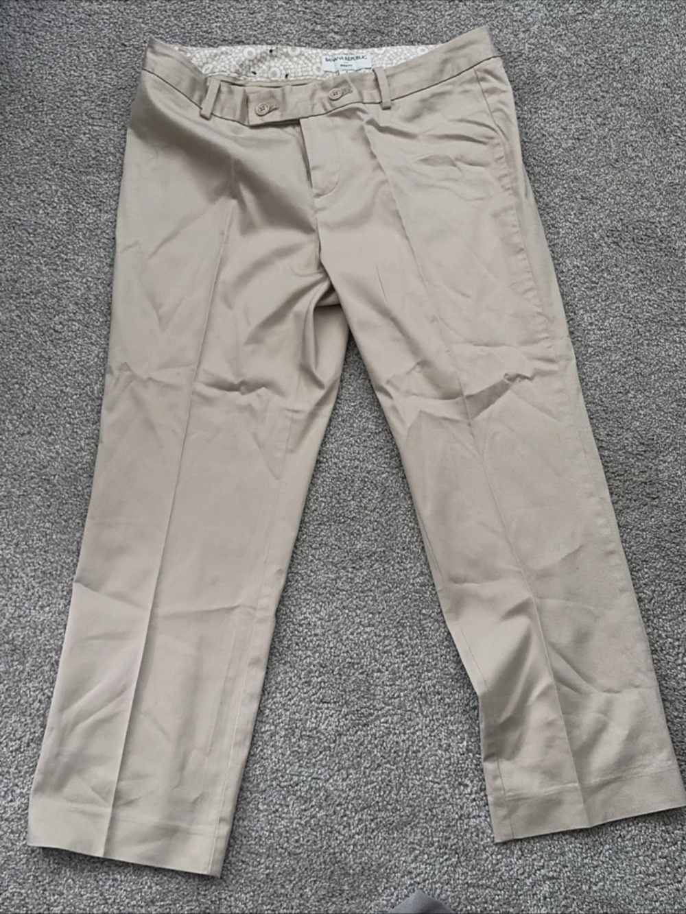 Banana Republic Women's Beige Straight-Leg Chinos